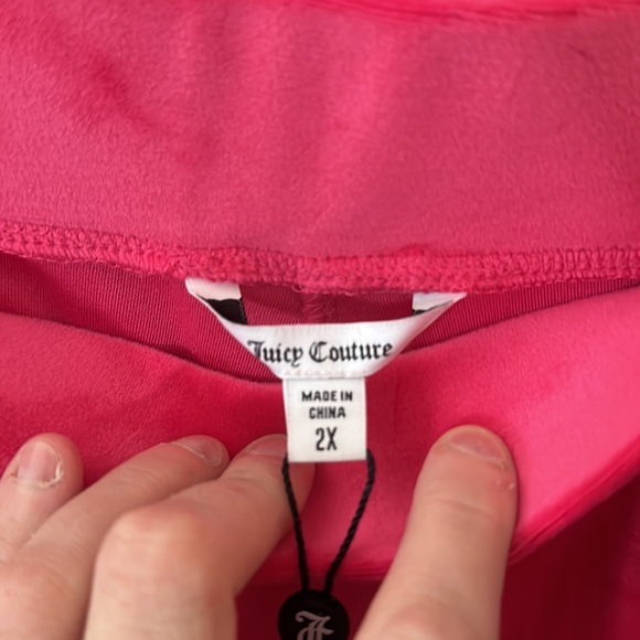JUICY COUTURE PLUS SIZE VELOUR TRACK PANT: VIXEN PINK: NWT: SZ 2X - Picture 5 of 6